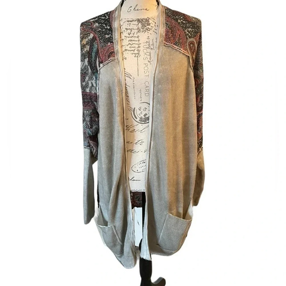 Gretty Zueger bohemian oversized cardigan size large NWT - Picture 2 of 11